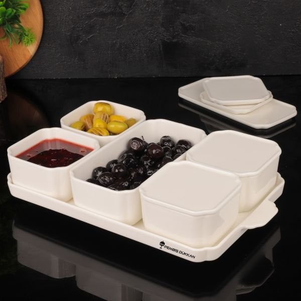 5'Lİ SERENA KAPAKLI PORSELEN KAHVALTILIK SET(LUCE)