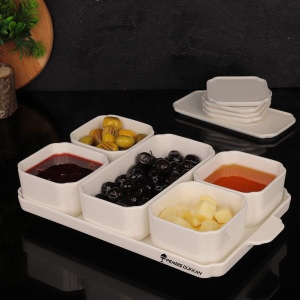 5'Lİ SERENA KAPAKLI PORSELEN KAHVALTILIK SET(LUCE)