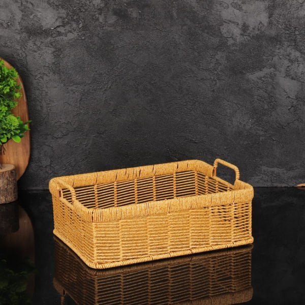 1 ADET MİEN DİKDÖRTGEN KULPLU RATTAN SEPET(BOY SEÇİNİZ)