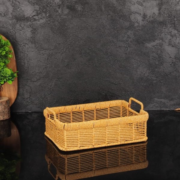 1 ADET MİEN DİKDÖRTGEN KULPLU RATTAN SEPET(BOY SEÇİNİZ)