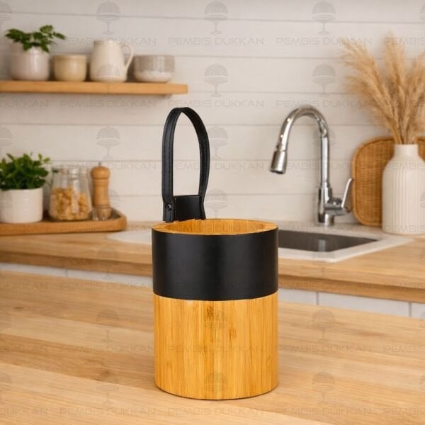 BAMBU SİYAH TUTACAKLI KAŞIKLIK (7B212)