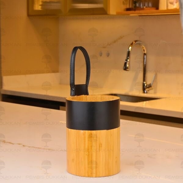 BAMBU SİYAH TUTACAKLI KAŞIKLIK (7B212)