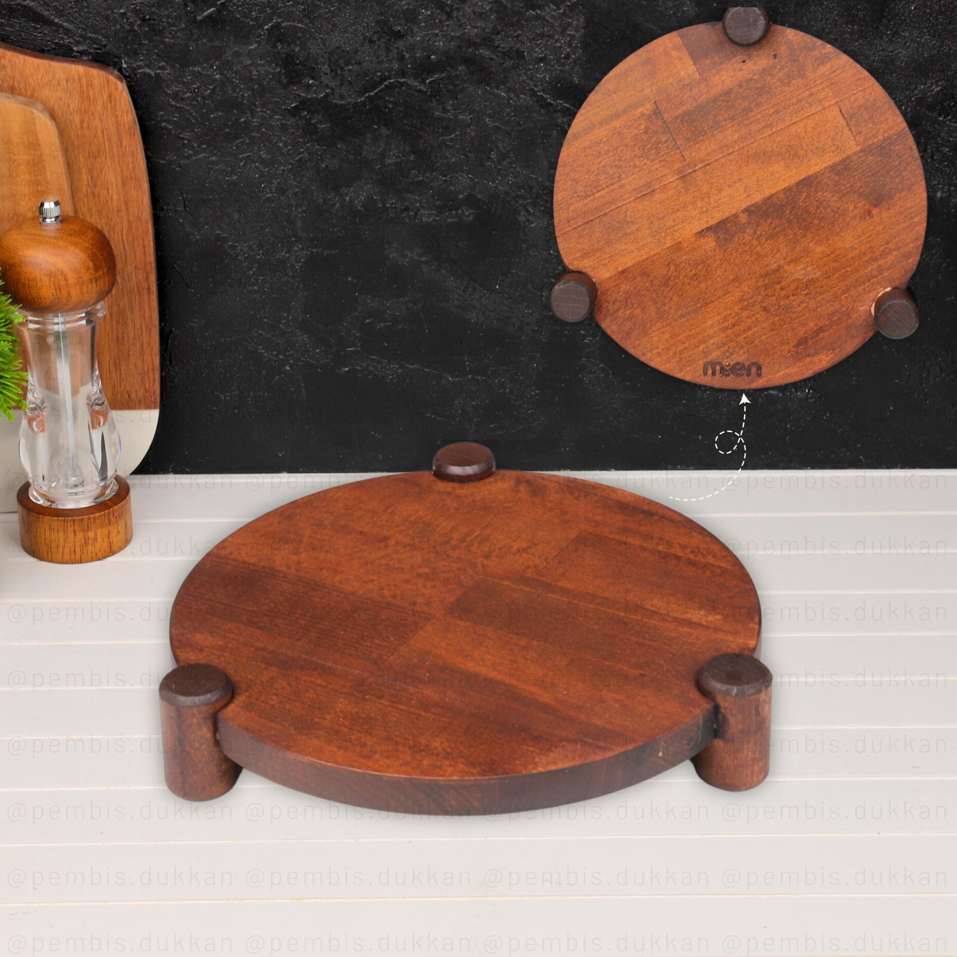 AHŞAP YUVARLAK 25 CM AYAKLI STAND