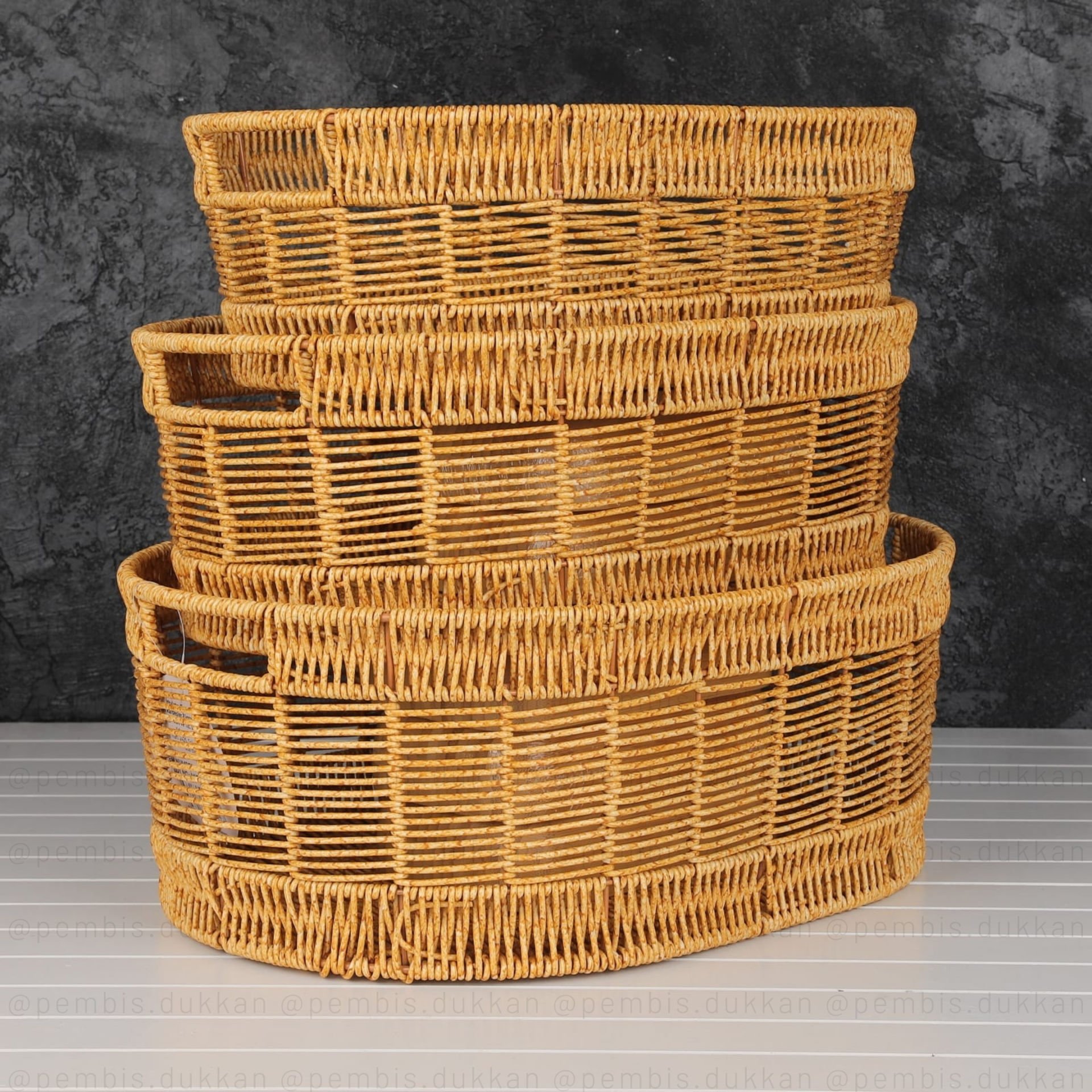 1 ADET MİEN OVAL RATTAN SEPET(BOY SEÇİNİZ)