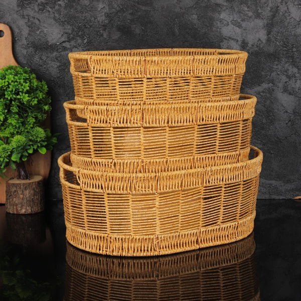 1 ADET MİEN OVAL RATTAN SEPET(BOY SEÇİNİZ)
