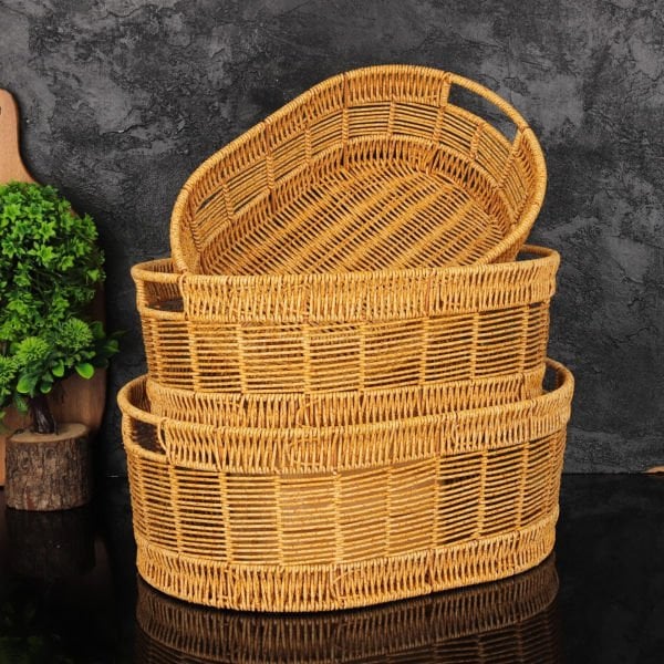 1 ADET MİEN OVAL RATTAN SEPET(BOY SEÇİNİZ)