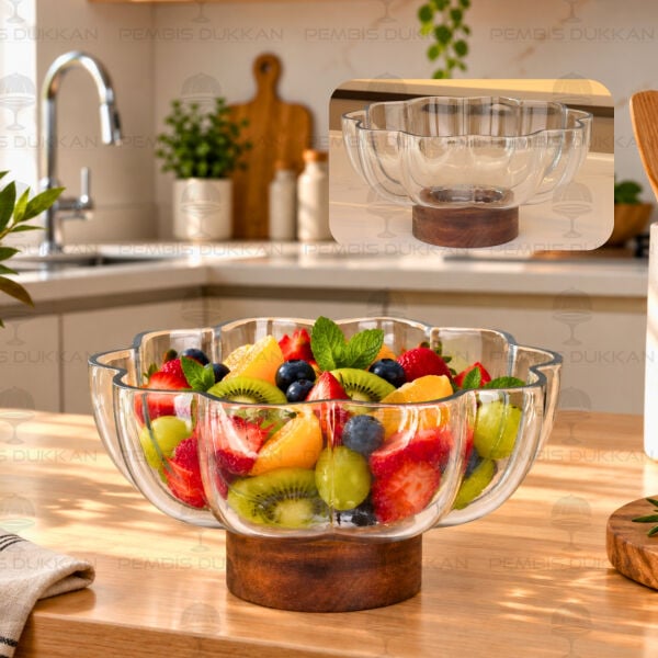Papatya Akasya Altlıklı, Dubble Cam Salata Kase (250032)