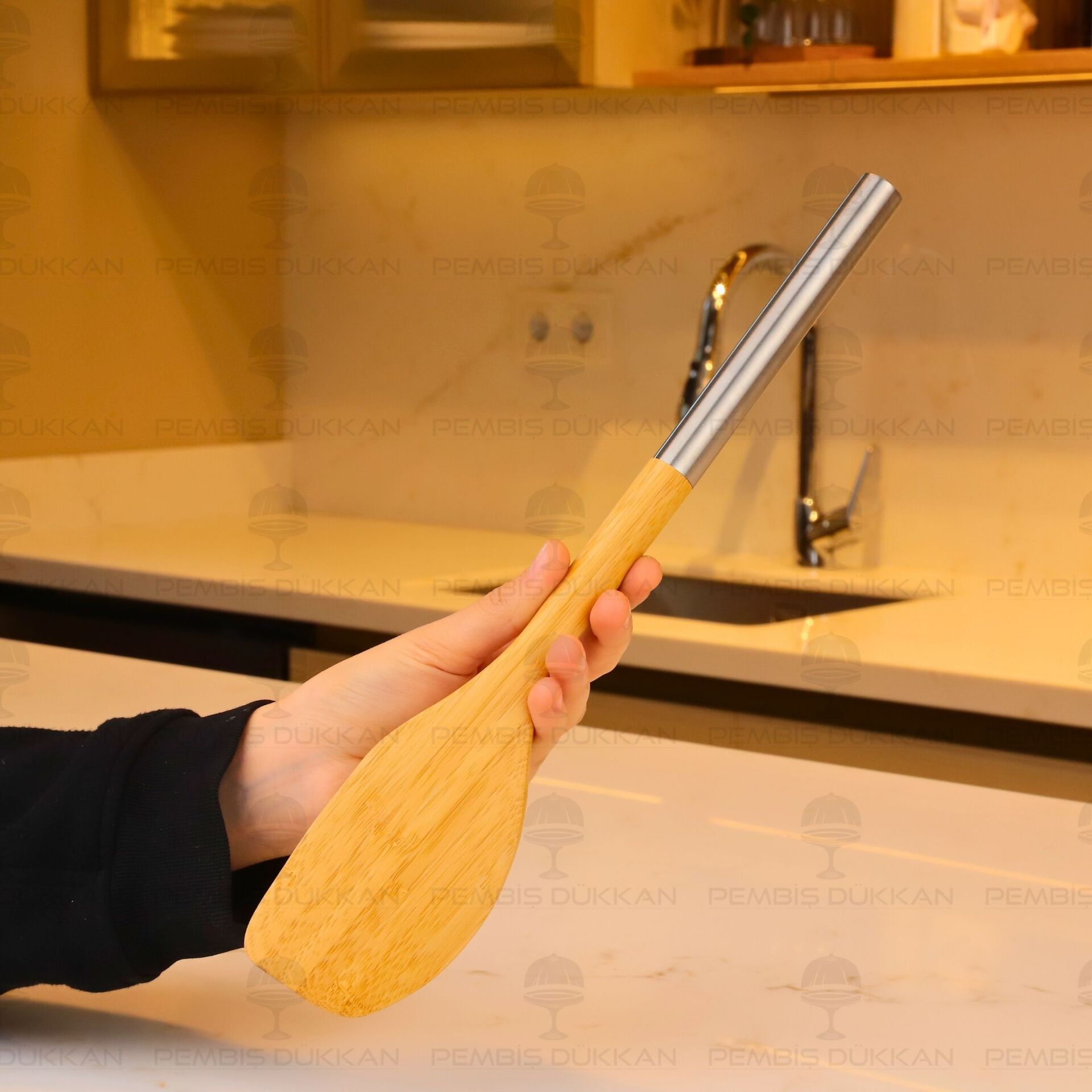 BAMBU METAL SAPLI YAN SPATULA (7B189)