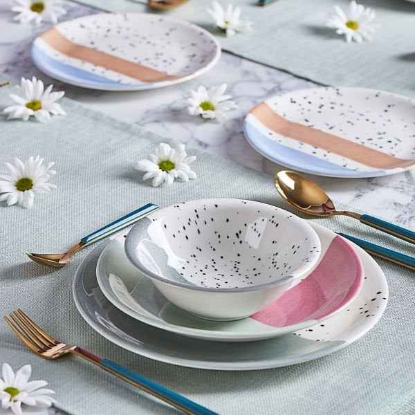 NEVA 24 PARÇA İZGİ YEMEK TAKIMI