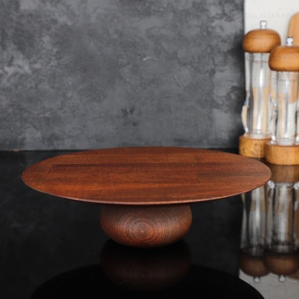 KOYU AHŞAP YUVARLAK TEK AYAKLI STAND (AHS0233)
