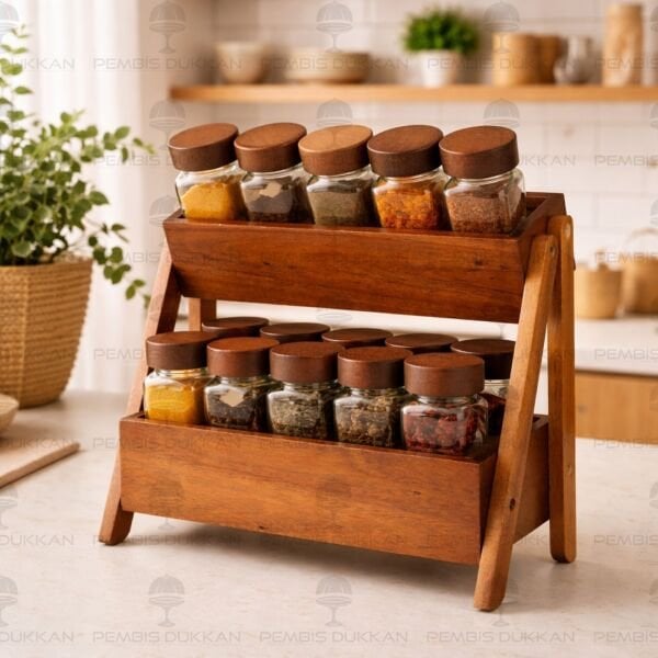 AKASYA 2 KATLI STAND, 15Lİ AKASYA BAHARATLIK TEZGAH ÜSTÜ KOMBİN SET (7B247-7119009)