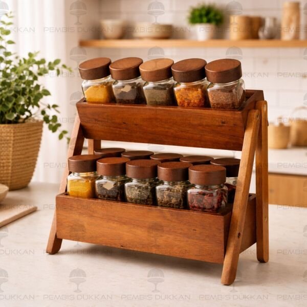 AKASYA 2 KATLI STAND, 15Lİ AKASYA BAHARATLIK TEZGAH ÜSTÜ KOMBİN SET (7B247-7119009)