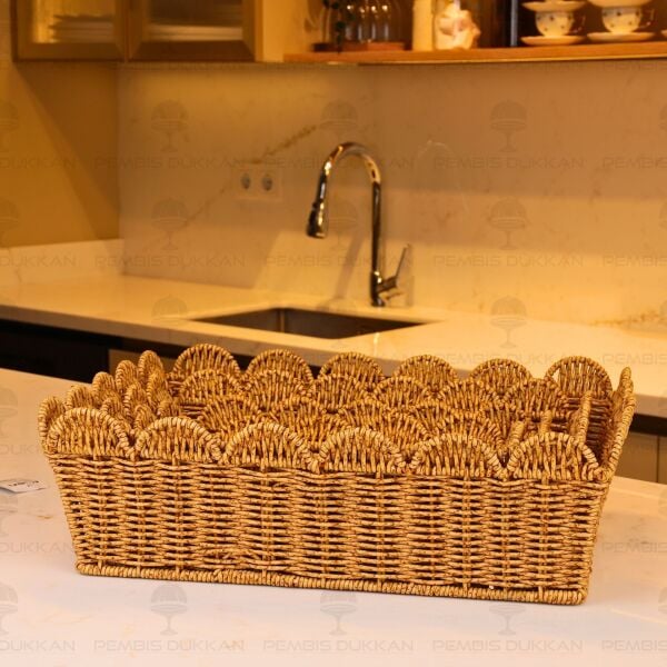 4LÜ DİKDÖRTGEN RATTAN SEPET (1584)