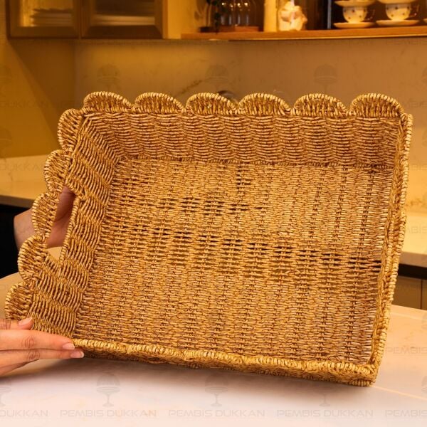 4LÜ DİKDÖRTGEN RATTAN SEPET (1584)