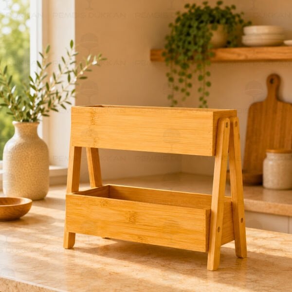 Bambu 2 Katlı Baharat Standı (7b52)