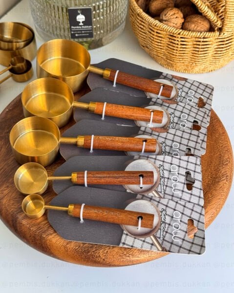 AROW AHŞAP SAPLI GOLD ÖLÇÜ KAŞIK 15 ML (439)