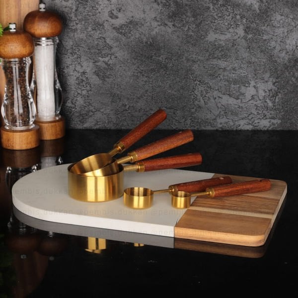 AROW AHŞAP SAPLI GOLD ÖLÇÜ KAŞIK 60 ML (440)