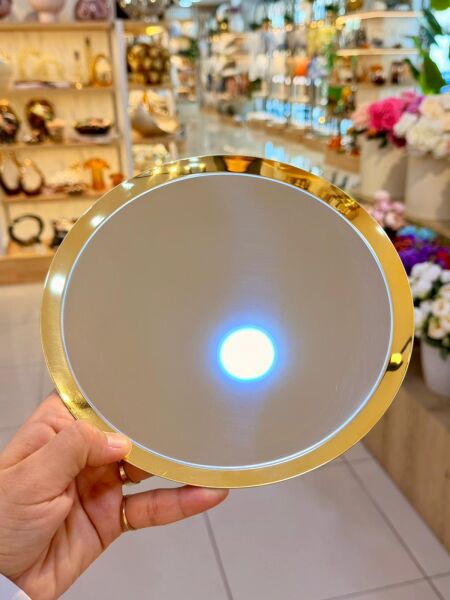 TİAMO 22CM  KAHVE SUNUM TEPSİSİ GOLD