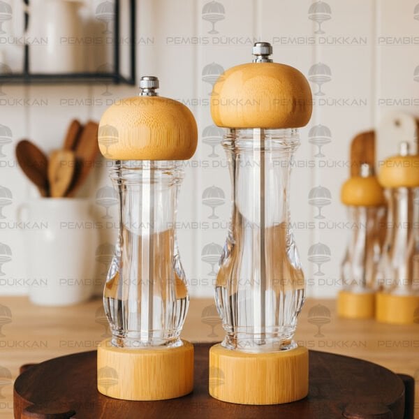 BAMBU AKRİLİK TUZ-KARABİBER DEĞİRMENİ KÜÇÜK (76379)