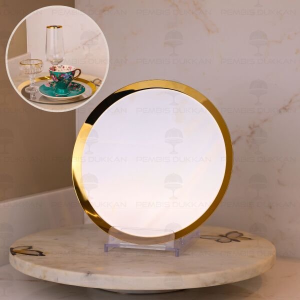 TİAMO 22CM  KAHVE SUNUM TEPSİSİ GOLD