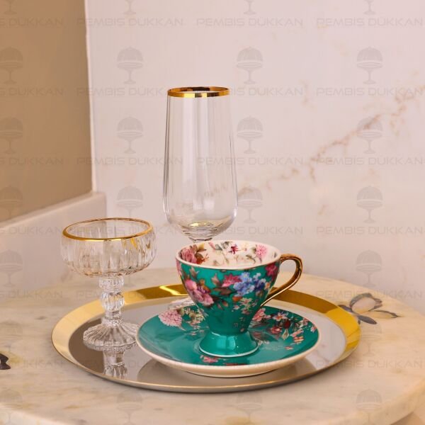 TİAMO 22CM  KAHVE SUNUM TEPSİSİ GOLD