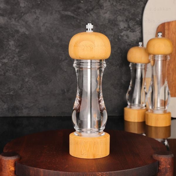 BAMBU AKRİLİK TUZ-KARABİBER DEĞİRMENİ KÜÇÜK (76379)