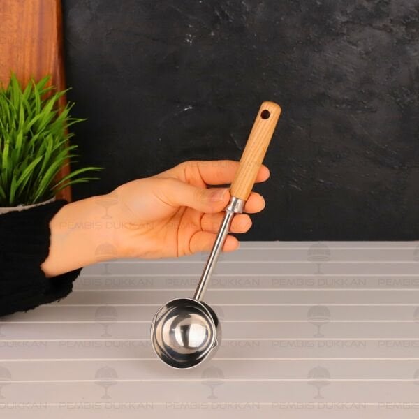 80 ML AHŞAP SAPLI, ÇELİK ÖLÇÜ KAŞIĞI (827)