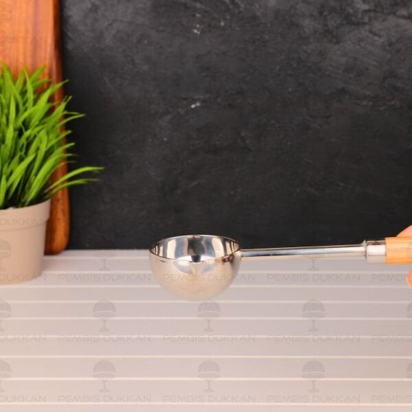 80 ML AHŞAP SAPLI METAL ÖLÇÜ KAŞIK (827)