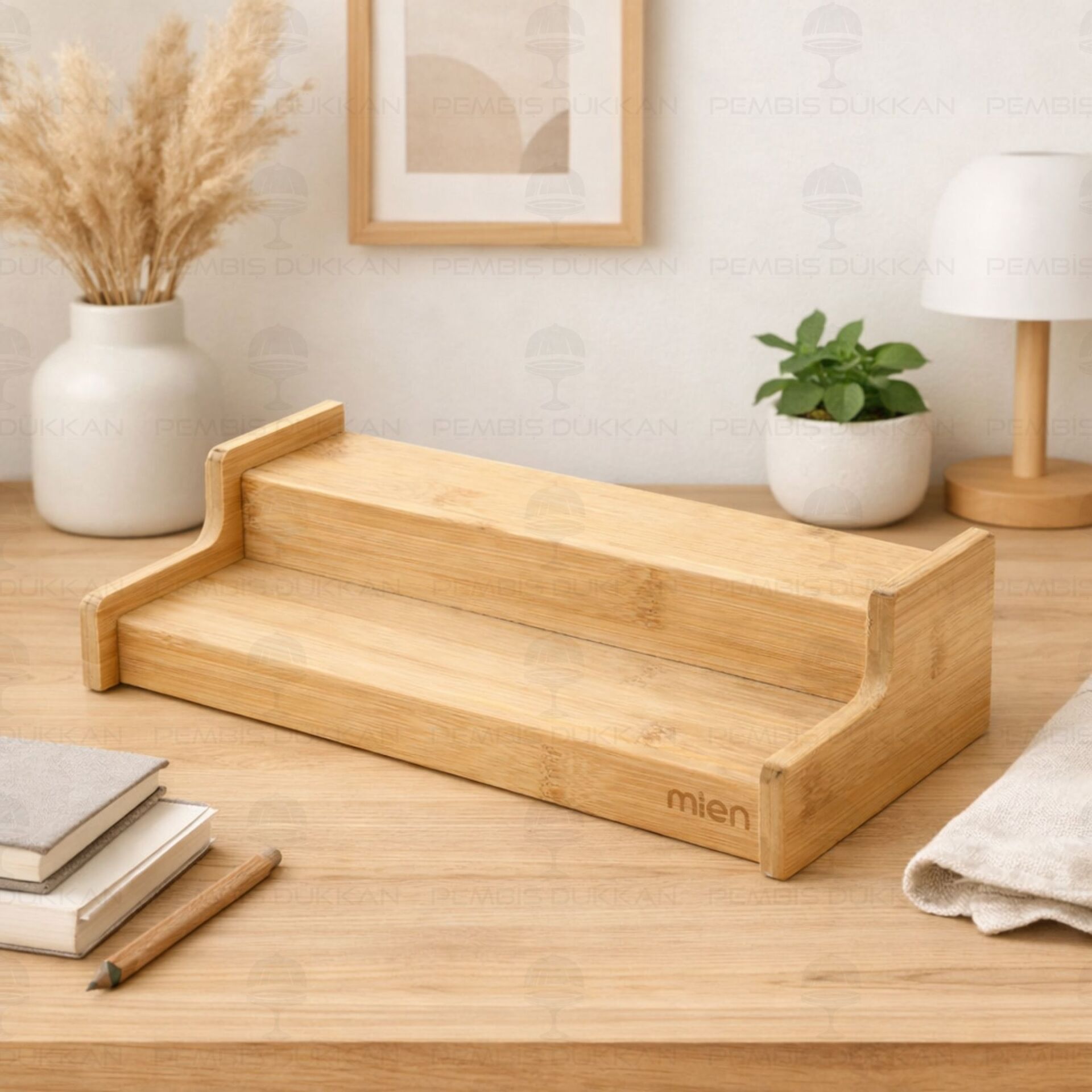 BAMBU 2 BASAMAKLI TEZGAH ÜSTÜ, BAHARAT STANDI (403)