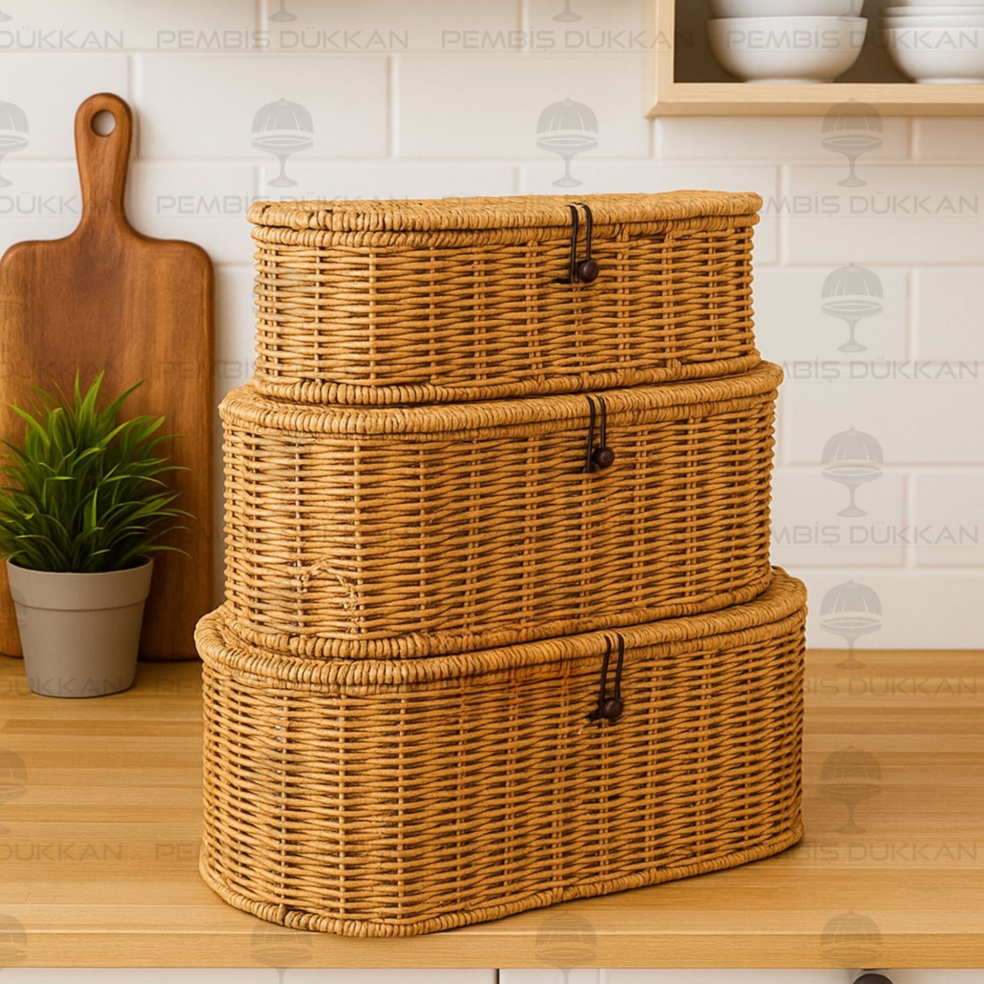 RATTAN OVAL KAPAKLI SEPET & ORGANİZER 1530 (BOY SEÇİNİZ)