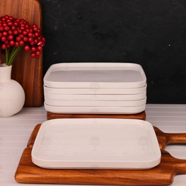 1 ADET KARE 26CM PORSELEN YEMEK & KAHVALTI SERVİS (POR1904)﻿