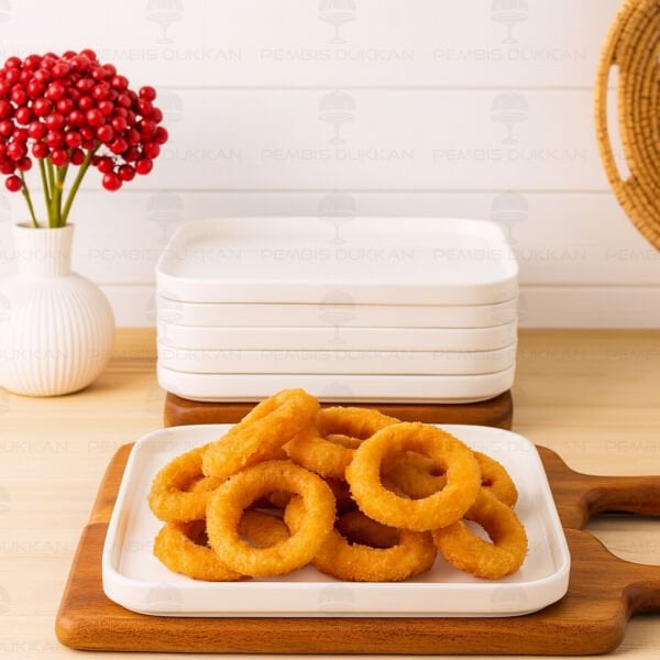 1 ADET KARE 26CM PORSELEN YEMEK & KAHVALTI SERVİS (POR1904)﻿