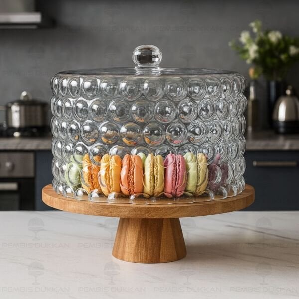 BUBBLE AYAKLI AKASYA STANDLI, CAM PASTA & KEK FANUSU (240046)