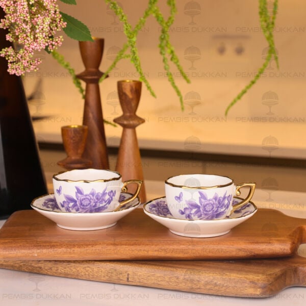 Sprıng 2 Kişilik Mor Kahve Fincan Takımı (1d42)