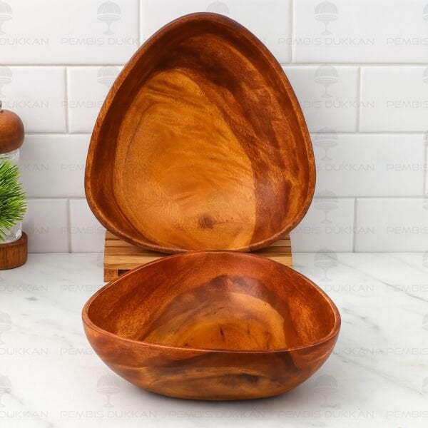 1 ADET FİLİPİN AKASYASI TRİANGLE DERİN BÜYÜK SALATA SERVİS & MEYVELİK KASE (AKS108)