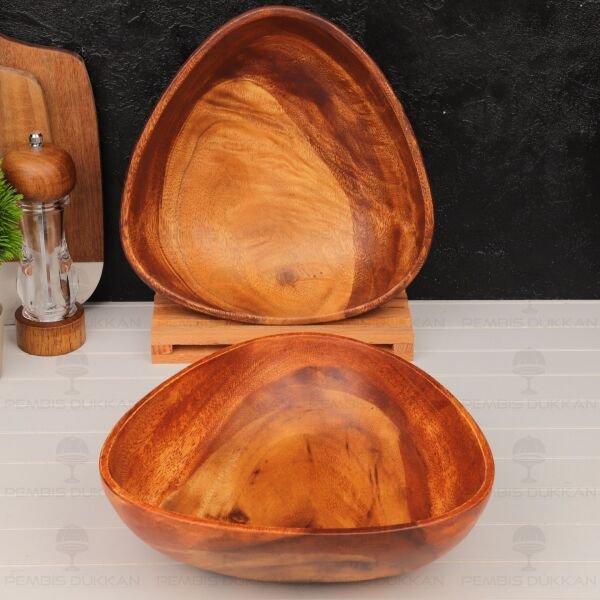 1 ADET FİLİPİN AKASYASI TRİANGLE DERİN BÜYÜK SALATA SERVİS & MEYVELİK KASE (AKS108)