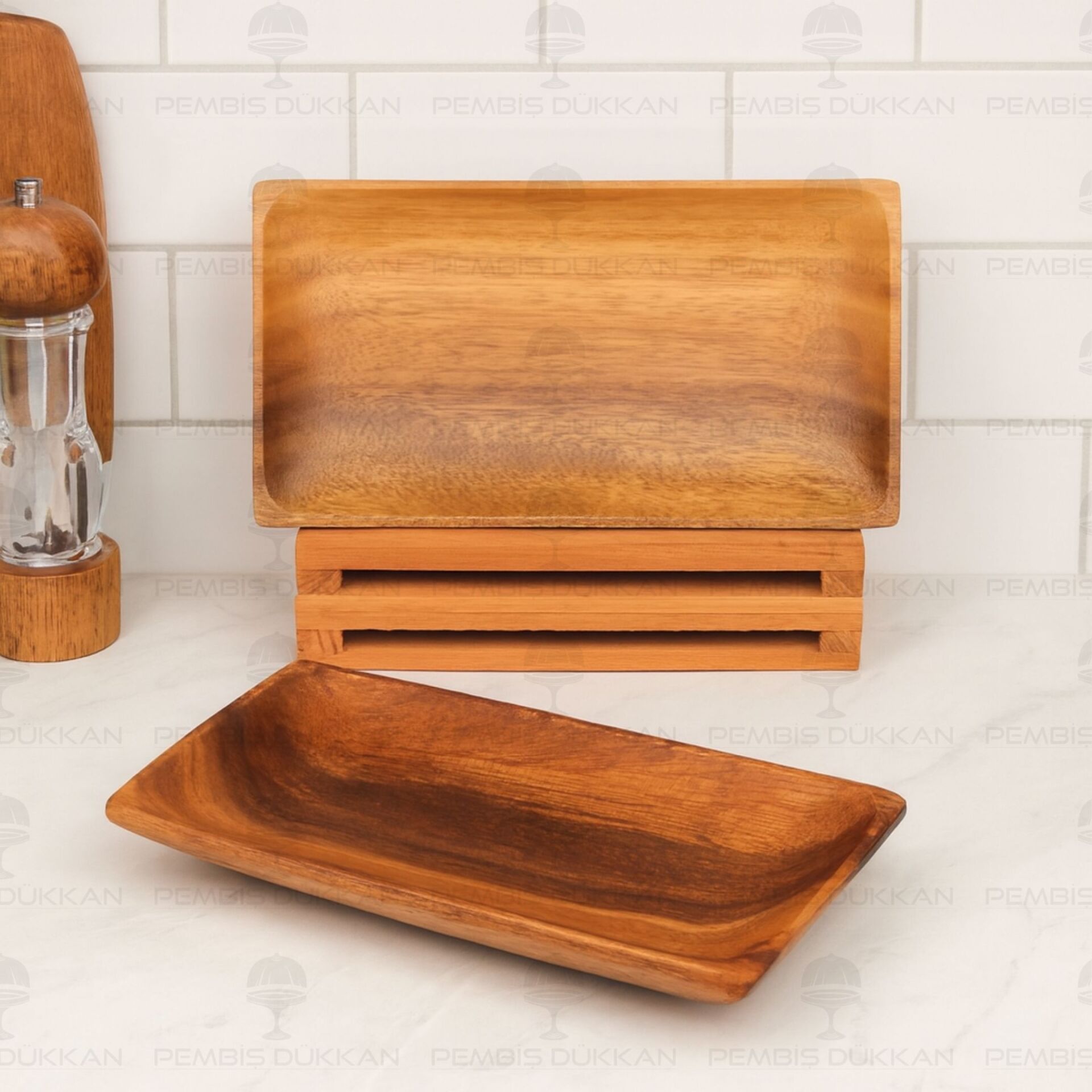 1 ADET FİLİPİN AKASYASI DİKDÖRTGEN MASA ORTASI KAHVALTILIK SERVİS & KAYIK (AKS121)