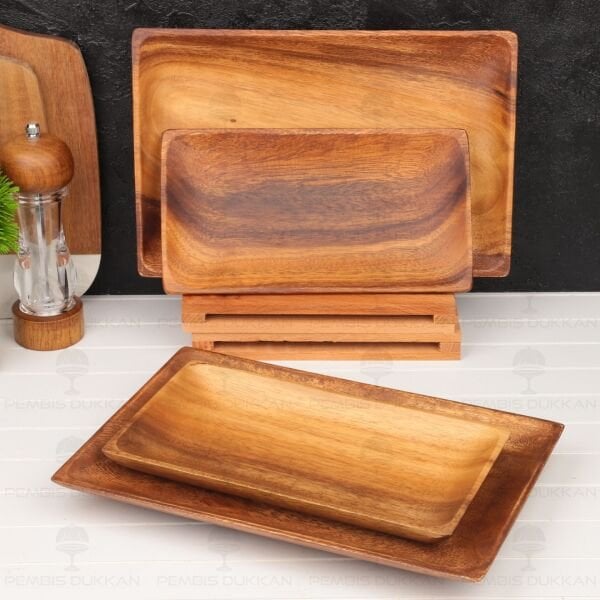 1 ADET FİLİPİN AKASYASI DİKDÖRTGEN MASA ORTASI KAHVALTILIK SERVİS & KAYIK (AKS121)