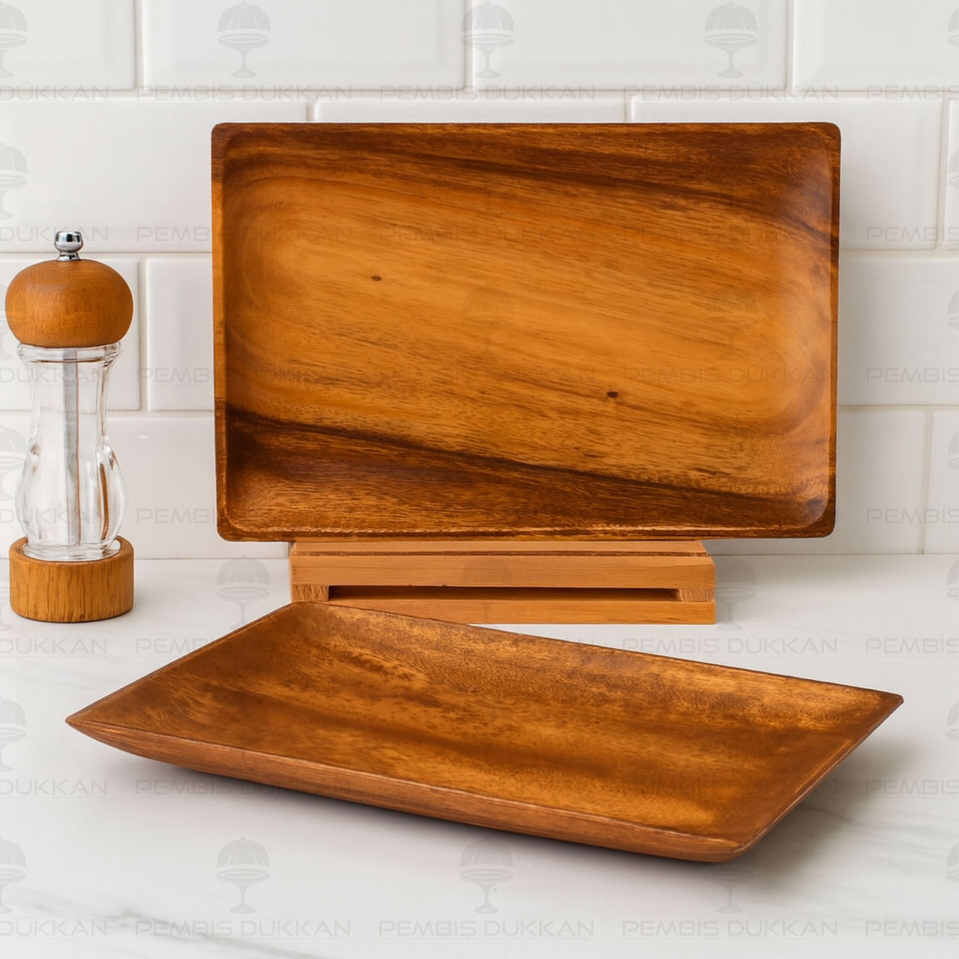 1 ADET FİLİPİN AKASYASI DİKDÖRTGEN BÜYÜK MASA ORTASI SERVİS & KAYIK (AKS120)