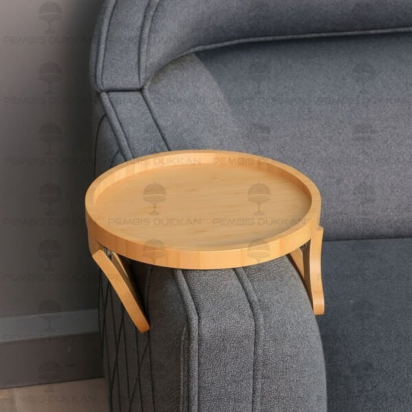 1 ADET THN BAMBU KOLTUK KOLU TEPSİSİ YUVARLAK(THN76074)