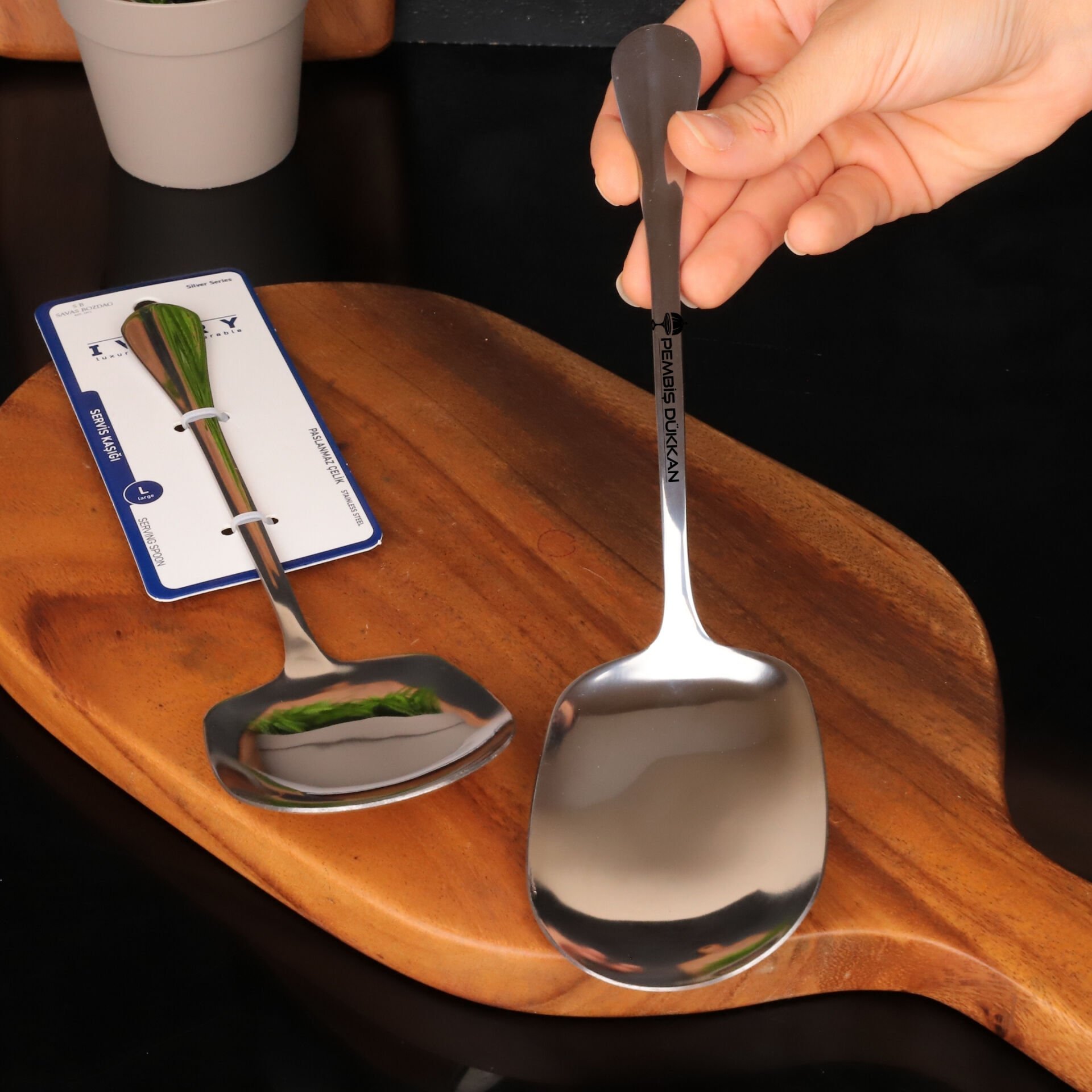 1 ADET İVY ÇELİK SERVİS KAŞIĞI BÜYÜK BOY (KSK111)