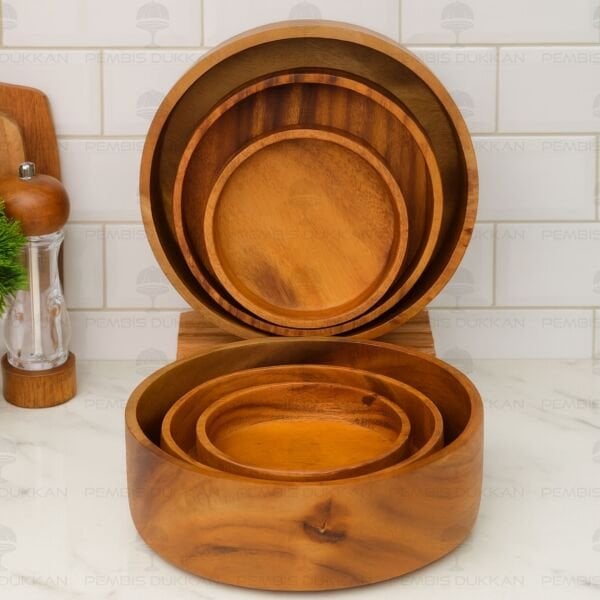 1 ADET FİLİPİN AKASYASI YUVARLAK DERİN MISIR - CİPS & SALATA SERVİS, KASE (AKS124)