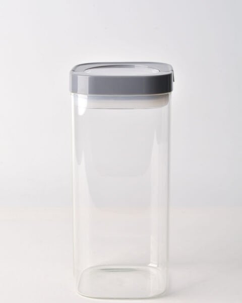 GRİ KARE TESORA 1500ML VAKUM KAPAK CAM KAVANOZ (88514)