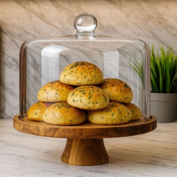 BÜYÜK BELLA AYAKLI AKASYA STANDLI, CAM PASTA & KEK FANUSU (240057)