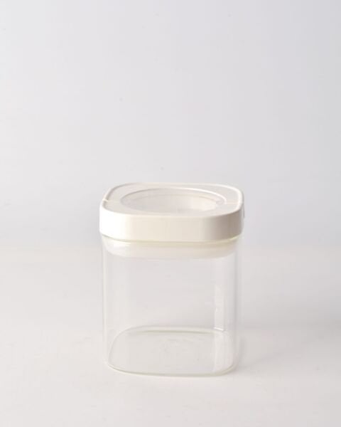 BEYAZ TESORA 600ML VAKUM KAPAK KARE CAM KAVANOZ (88501)