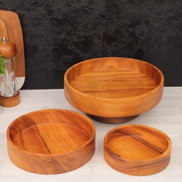 1 ADET FİLİPİN AKASYASI YUVARLAK DERİN SALATA SERVİS & MEYVELİK, KASE (AKS125)