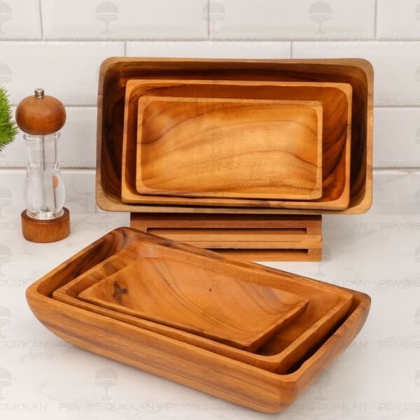 1 ADET FİLİPİN AKASYASI DİKDÖRTGEN DERİN KÜÇÜK SALATA & MEZE SERVİS, KAYIK (AKS105)