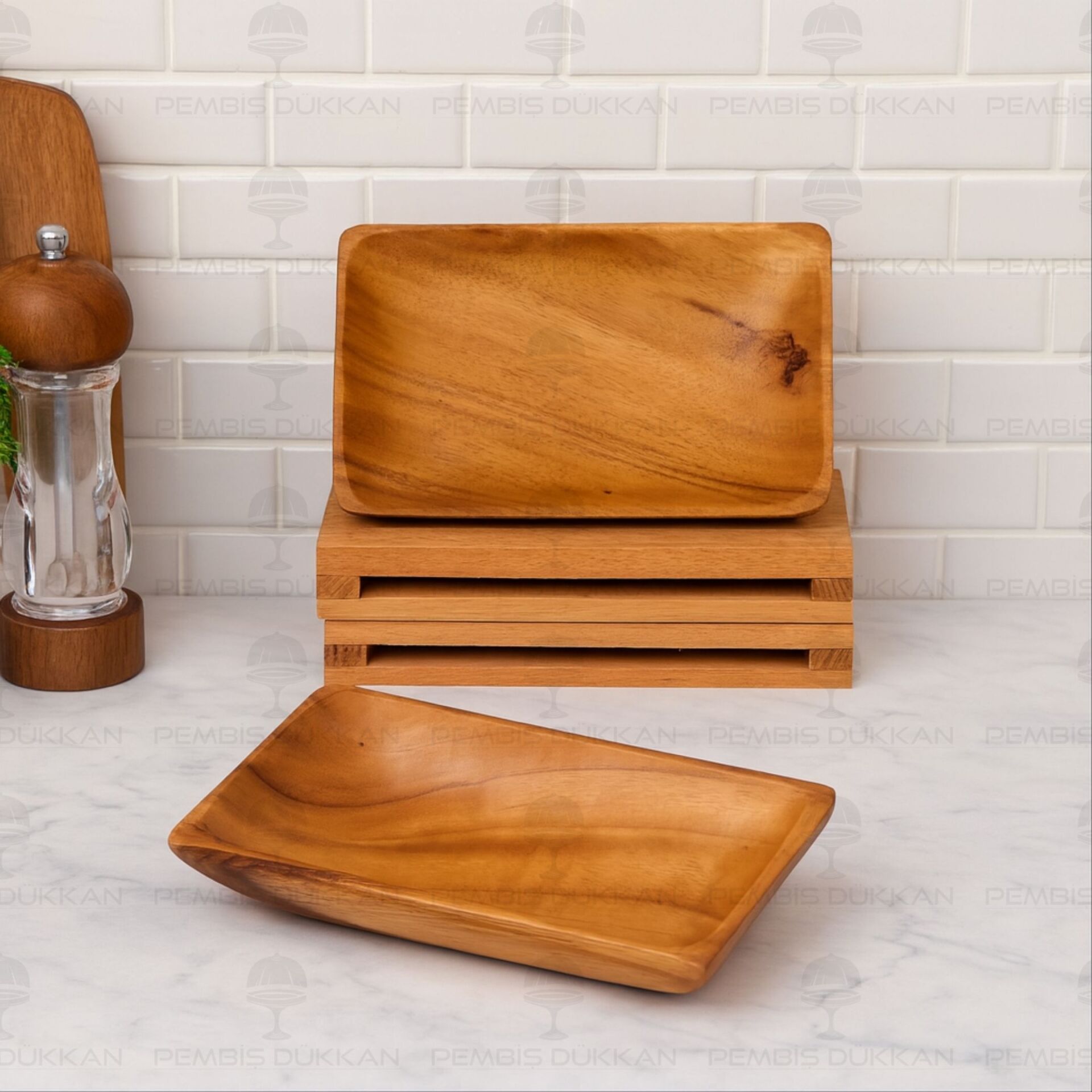 1 ADET FİLİPİN AKASYASI DİKDÖRTGEN DERİN KÜÇÜK SALATA & MEZE SERVİS, KAYIK (AKS105)