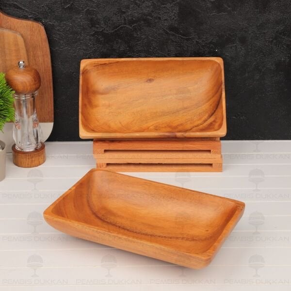 1 ADET FİLİPİN AKASYASI DİKDÖRTGEN DERİN KÜÇÜK SALATA & MEZE SERVİS, KAYIK (AKS105)