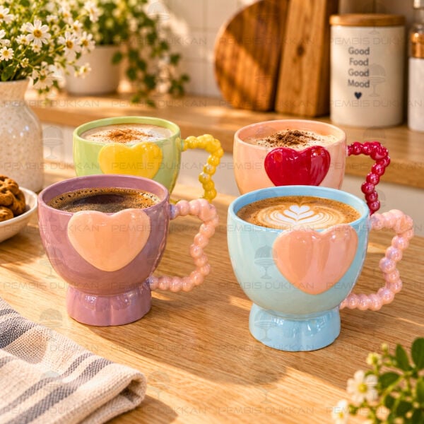 1 Adet Petit 320ml Lüsterli Seramik Kupa (0112) (Renk Seçiniz)
